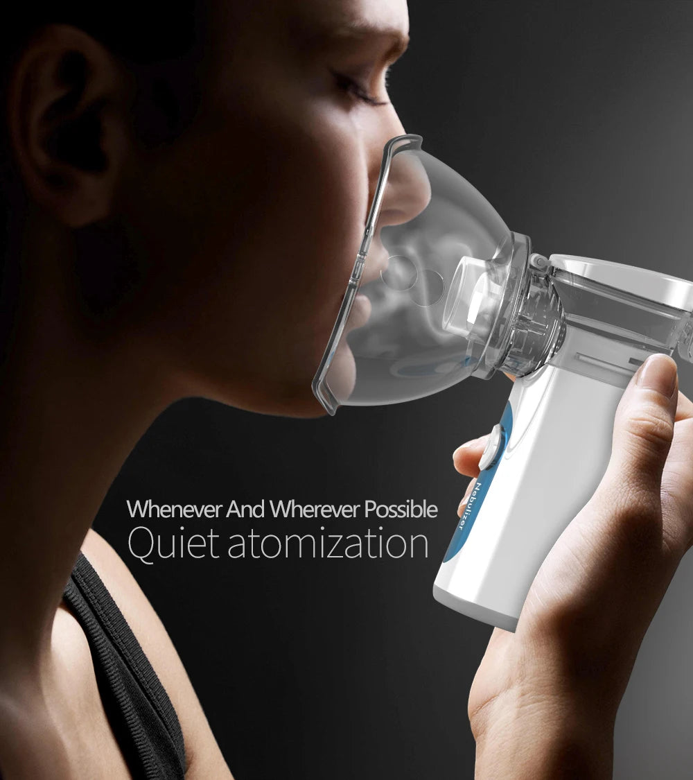 KIUZOU Silent Mesh Nebulizer Handheld Portable Asthma Inhaler Atomizer for Kids & Adults Medical Mini Nebulizer Humidifier
