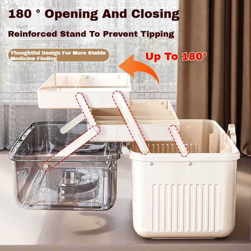 Multi-layer Medicine Box for Home Use,Large-capacity Medicine Organizer,Drug Organizer,Medicine Storage Box,First Aid MedicalBox
