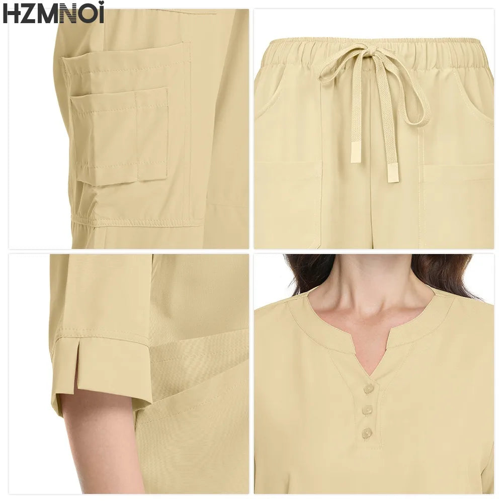 Scrubs Nursing Accessories Medical Surgical Gowns Doctor Nurse Special Scrub Men Solid Color Work Wear Spa Unifroms Women Unisex