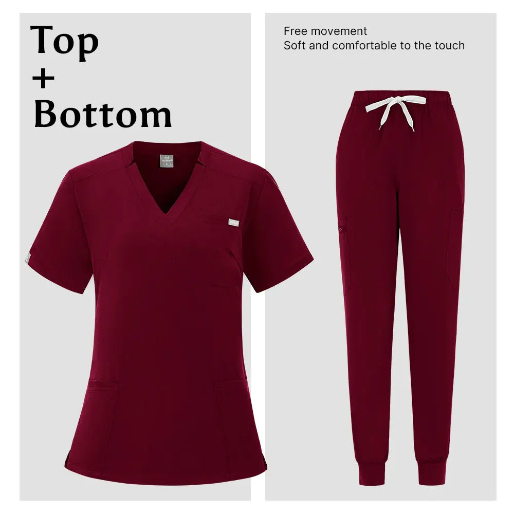 Wholesale High Quality Elastic Medical Scrub Set Surgical Work Wear Hospital Doctor Nurse Uniform Operating Room ClinicalClothes