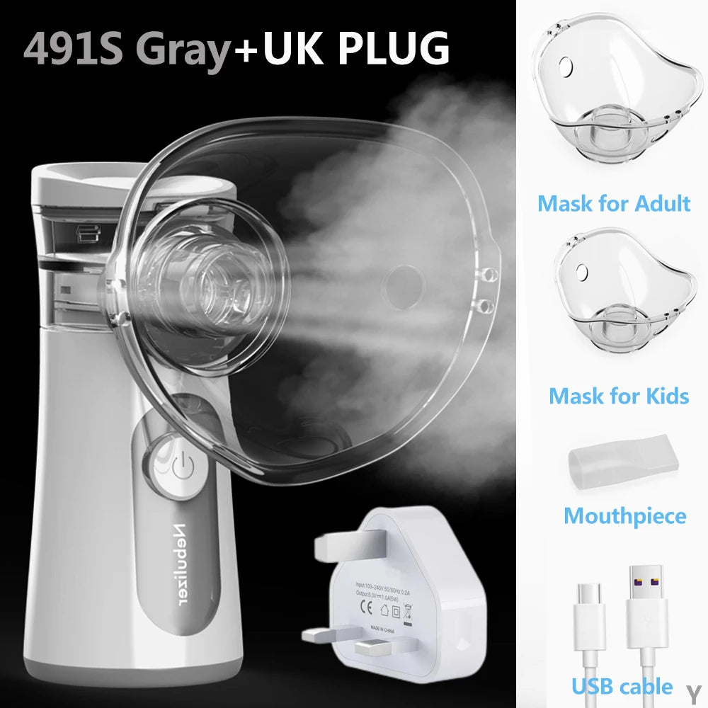 KIUZOU Silent Mesh Nebulizer Handheld Portable Asthma Inhaler Atomizer for Kids & Adults Medical Mini Nebulizer Humidifier