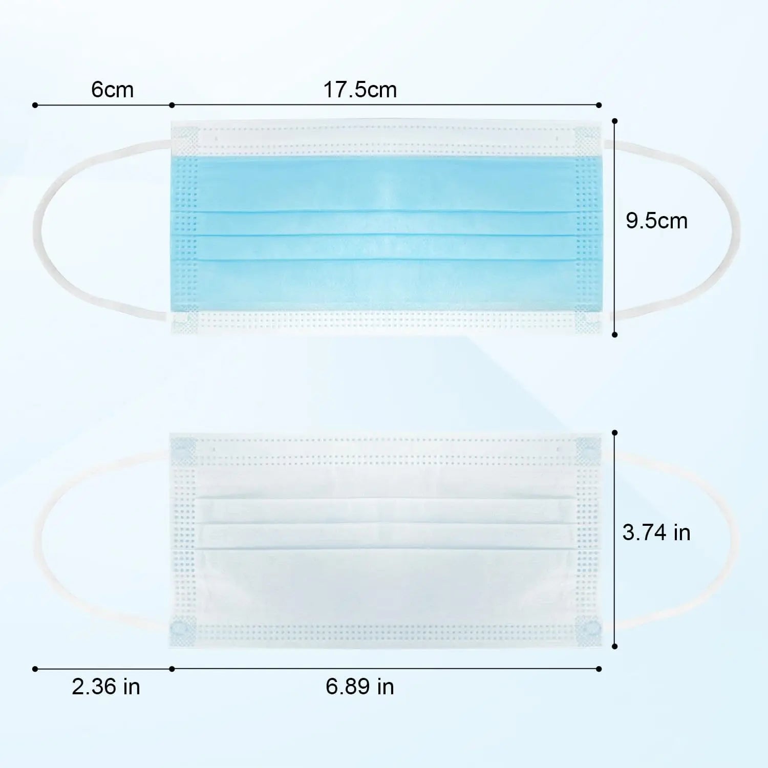 100 Pack Disposable Face Masks, Medical Grade 3-Ply Protection for Adults - Comfortable & Breathable