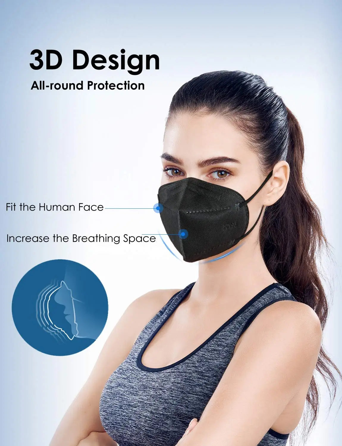 KN95 Face Masks, Pack of 30 Individually Wrapped, 5-Ply Breathable Comfortable Safety Mask with High Filtration