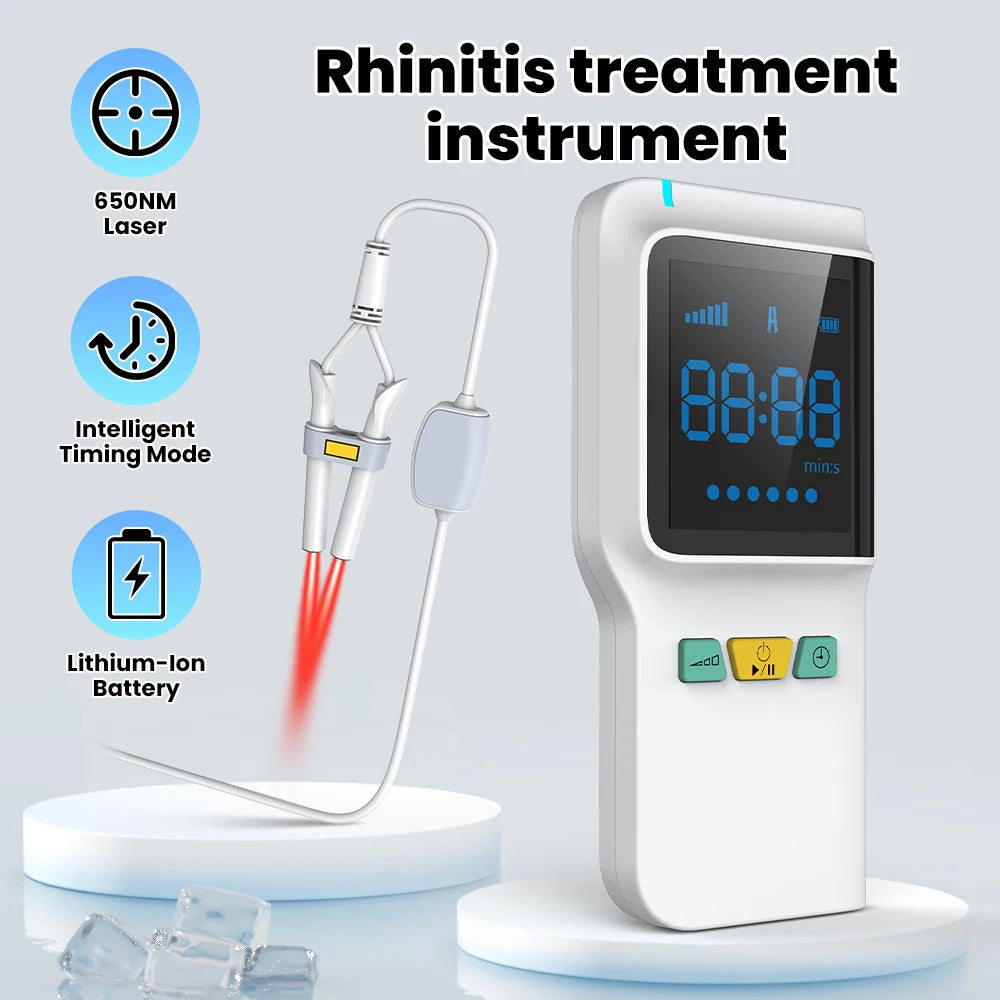 Medical Grade Rhinitis Treatment  650nm Red Light Nasal Laser Physical Therapy Apparatus Sinusitis Cure Machine