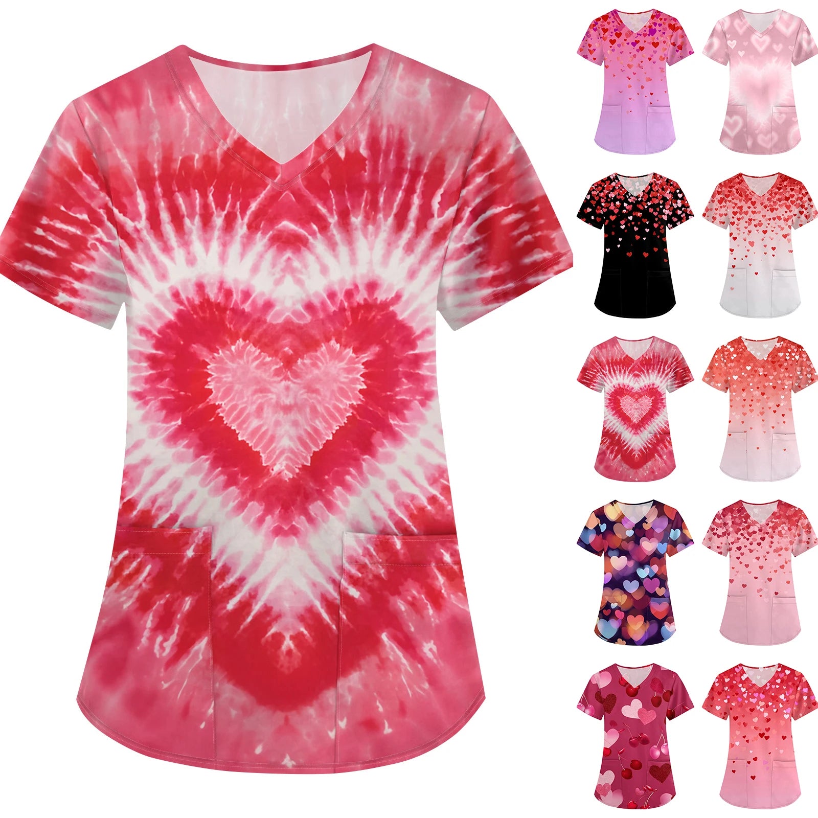 Summer Short Sleeve Medical Scrubs Clothes Pharmacy Beauty Salon Workwear Nurse Uniform Hospital Doctor Dental Surgery Work Top