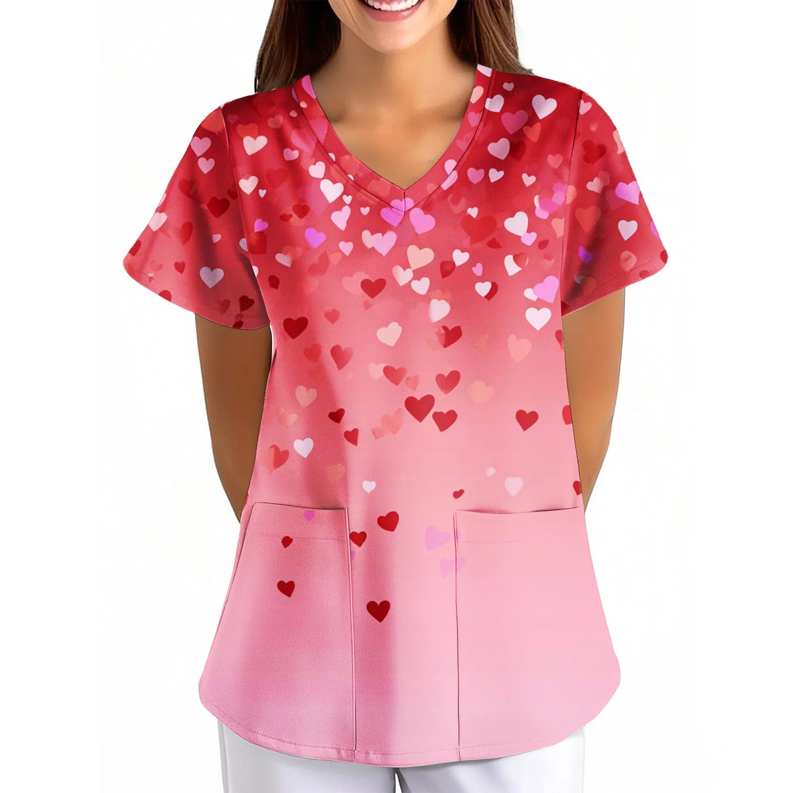 Summer Short Sleeve Medical Scrubs Clothes Pharmacy Beauty Salon Workwear Nurse Uniform Hospital Doctor Dental Surgery Work Top