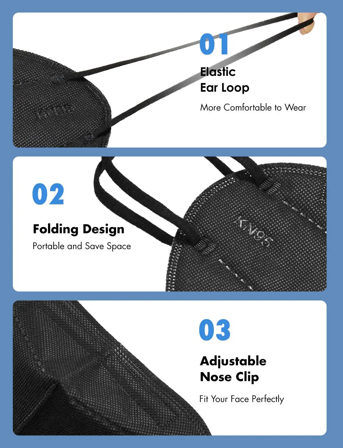 KN95 Face Masks, Pack of 30 Individually Wrapped, 5-Ply Breathable Comfortable Safety Mask with High Filtration