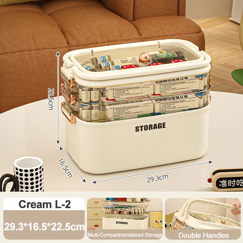 Large Capacity Family Medicine Organizer Storage Portable Home First Aid Kit Pill Container Emergency Pharmacy Box Drug Case