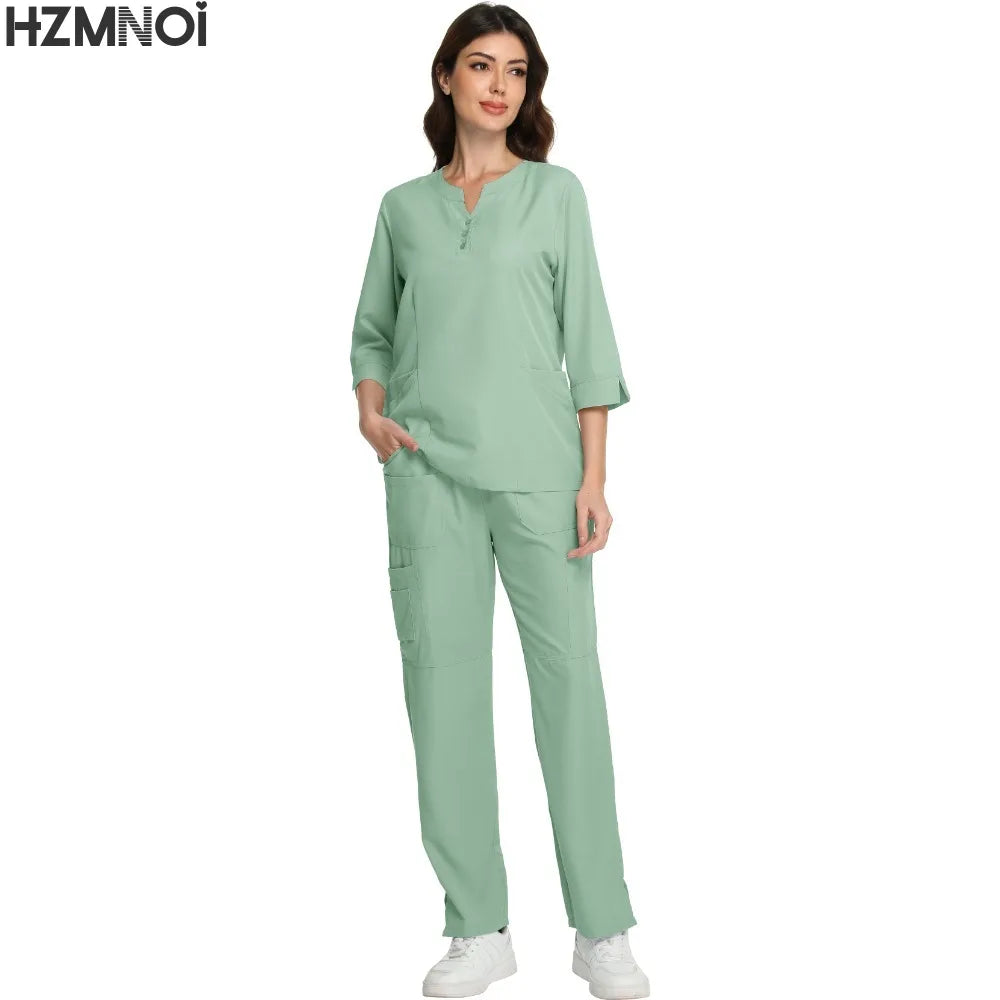 Scrubs Nursing Accessories Medical Surgical Gowns Doctor Nurse Special Scrub Men Solid Color Work Wear Spa Unifroms Women Unisex
