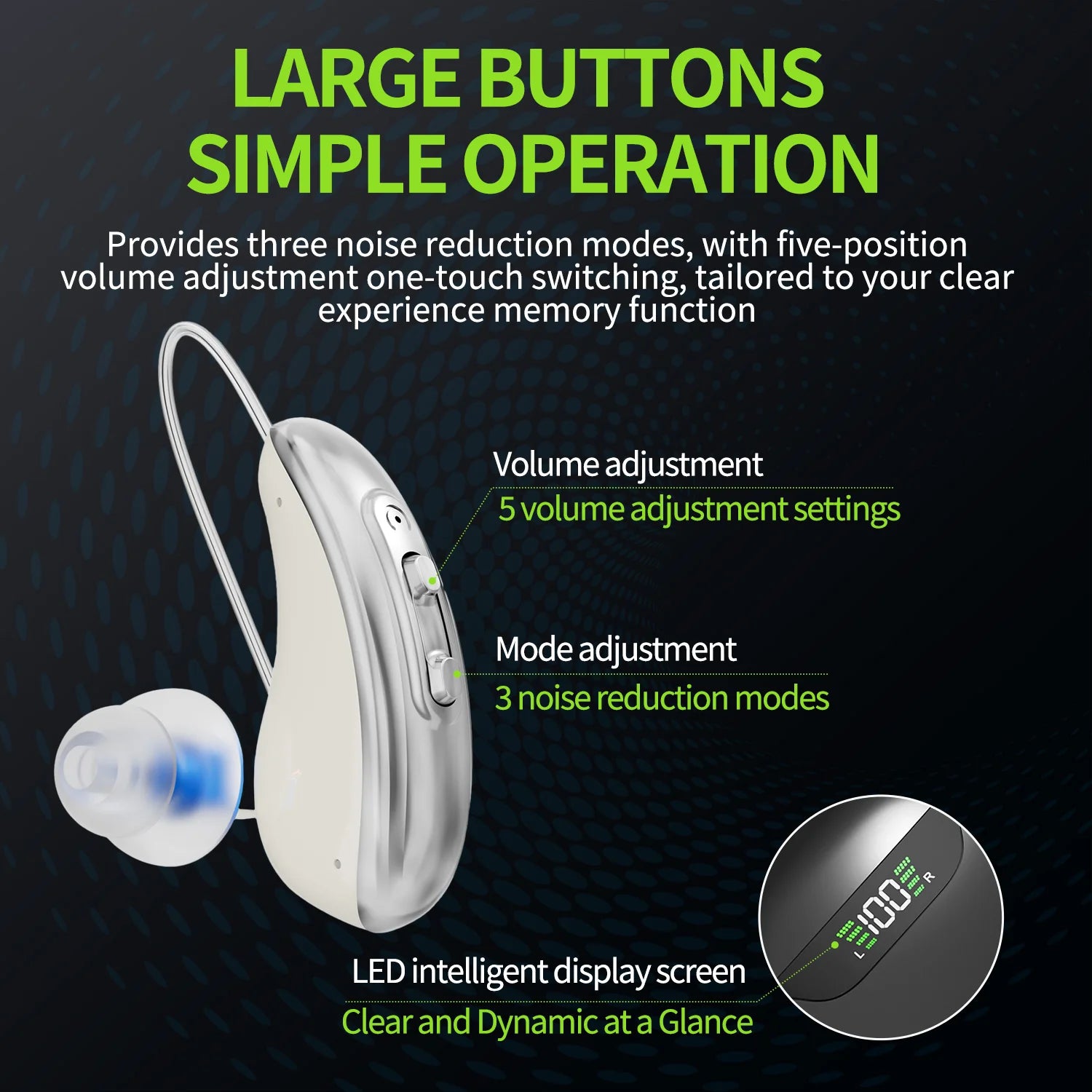 Rechargeable Hearing Aid 16 Channel Powerful Digital Sound Amplifier Medical Hearing Devices For Moderate To Severe Hearing Loss