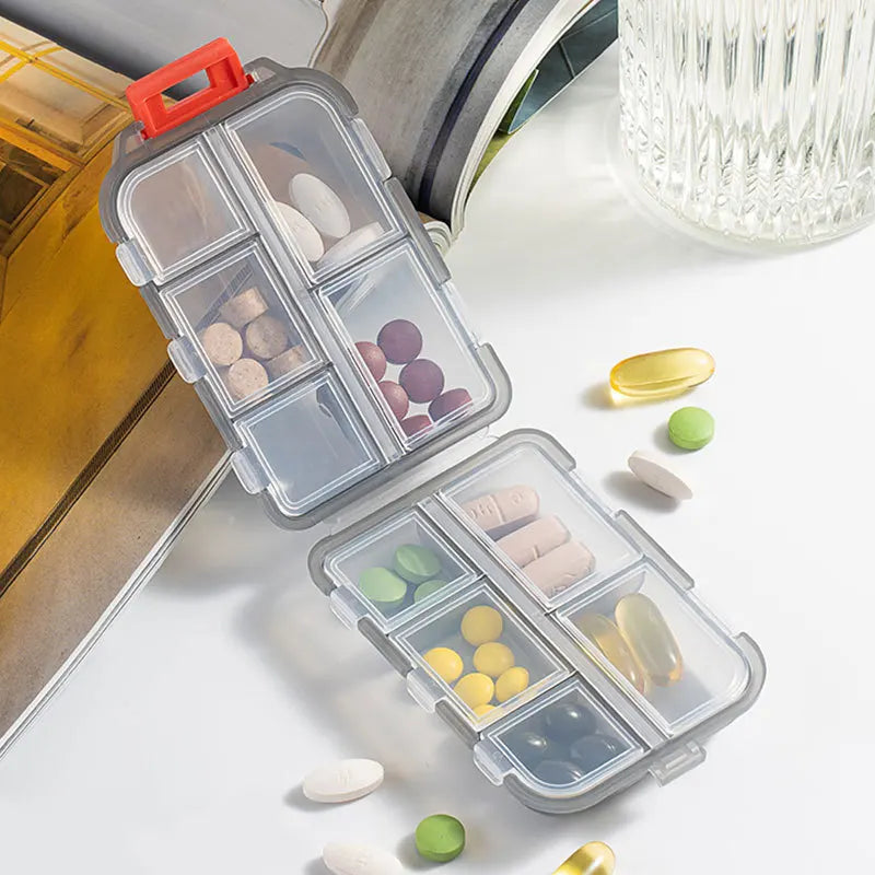 Wholesale Portable Medicine Seal Proof Independent Moisture Box Waterproof Small Grid Pill Container Storage Tablets 10 Cells