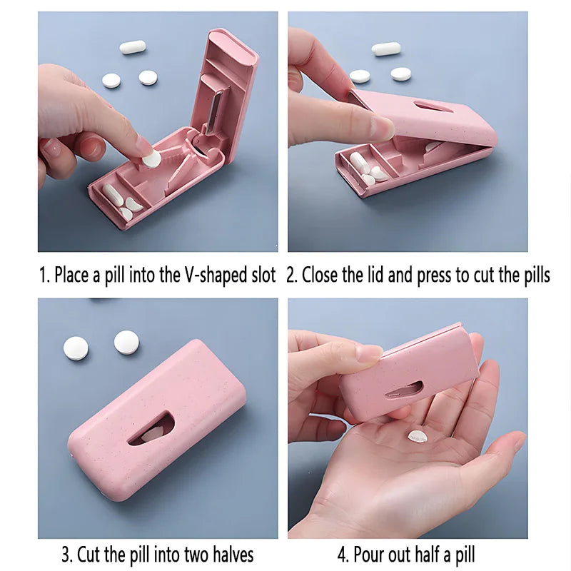 1PCS Mini Plastic cutter pills medicine Portable Pill Case Storage Box Dispenser Handy Drug Slicer Essential Health Tool FYQ011