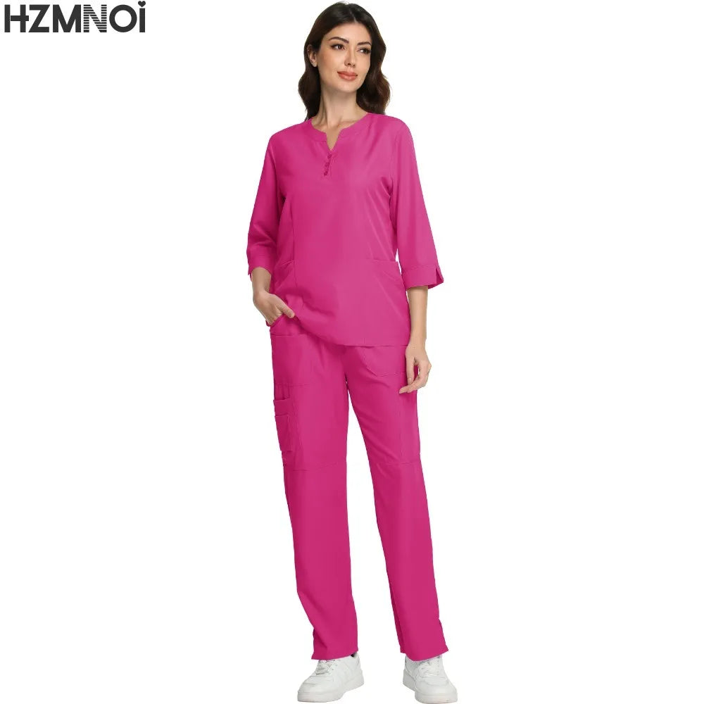 Scrubs Nursing Accessories Medical Surgical Gowns Doctor Nurse Special Scrub Men Solid Color Work Wear Spa Unifroms Women Unisex