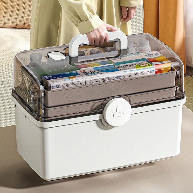 3 Layers Large Capacity Family Medicine Organizer Storage Box Portable First Aid Kit Container Emergency Pharmacy Pill Box