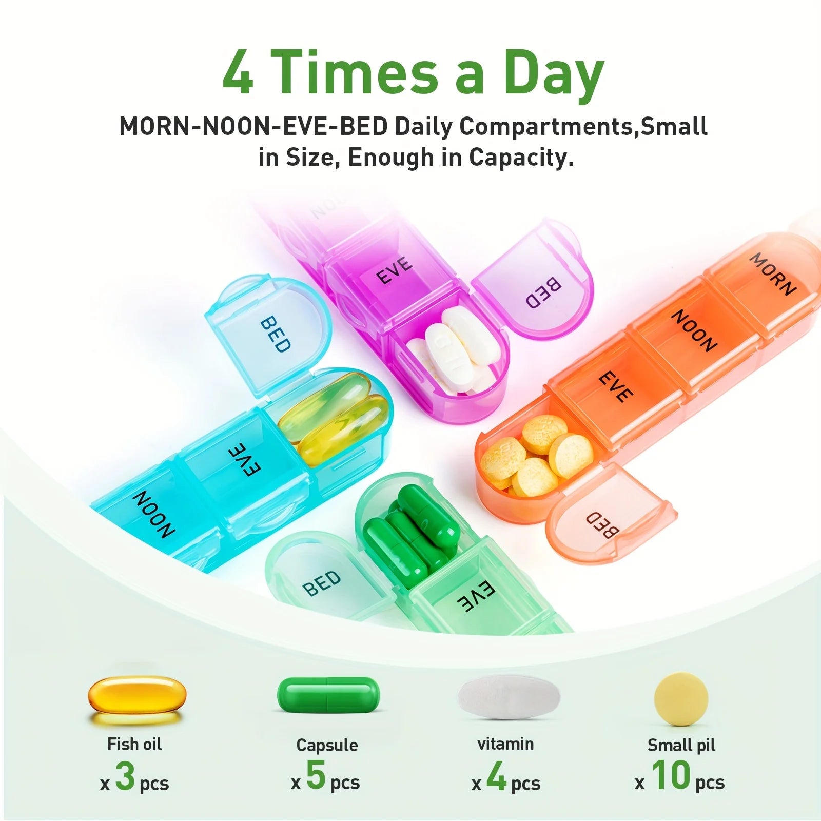 30 Day Pill Box Organizer Am Pm With 32 Large Compartments for Each Day Portable Travel Pill Container for Vitamins and Medicine