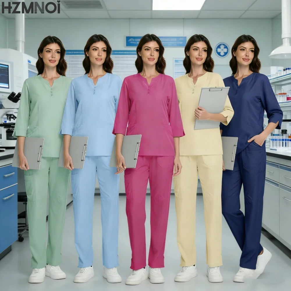 Scrubs Nursing Accessories Medical Surgical Gowns Doctor Nurse Special Scrub Men Solid Color Work Wear Spa Unifroms Women Unisex