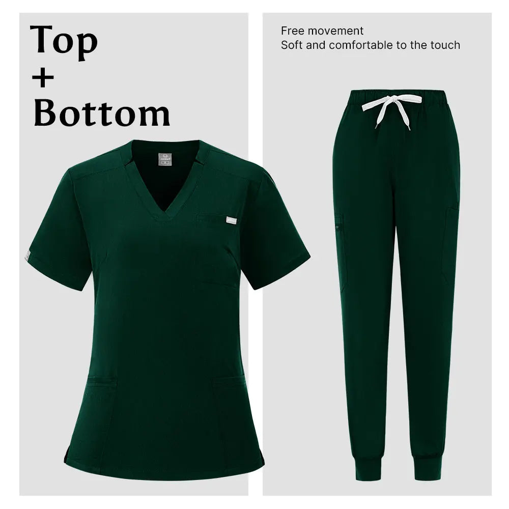 Wholesale High Quality Elastic Medical Scrub Set Surgical Work Wear Hospital Doctor Nurse Uniform Operating Room ClinicalClothes