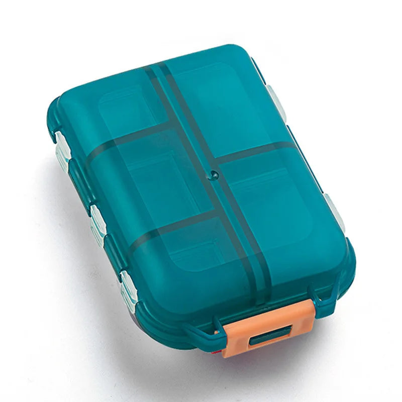 Wholesale Portable Medicine Seal Proof Independent Moisture Box Waterproof Small Grid Pill Container Storage Tablets 10 Cells