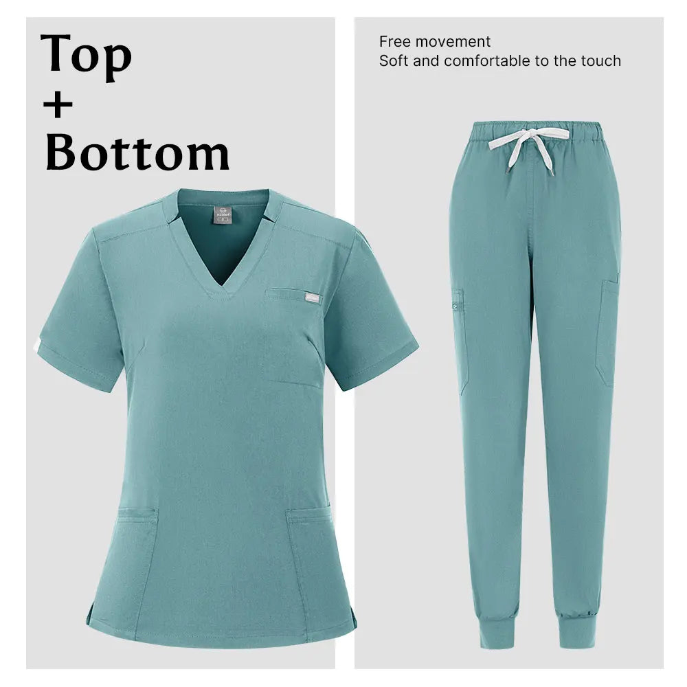 Wholesale High Quality Elastic Medical Scrub Set Surgical Work Wear Hospital Doctor Nurse Uniform Operating Room ClinicalClothes
