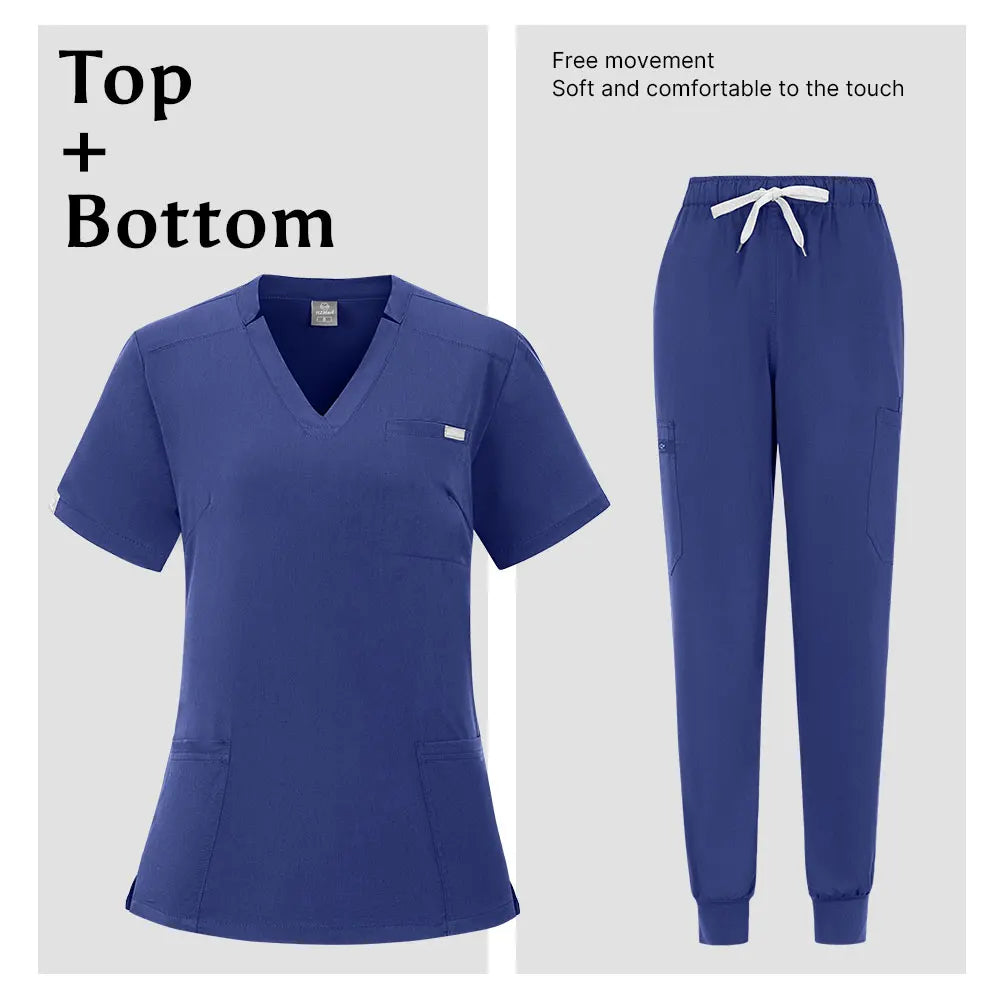 Wholesale High Quality Elastic Medical Scrub Set Surgical Work Wear Hospital Doctor Nurse Uniform Operating Room ClinicalClothes