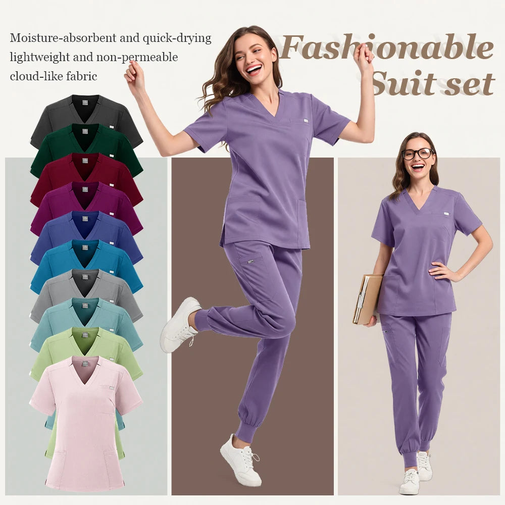 Wholesale High Quality Elastic Medical Scrub Set Surgical Work Wear Hospital Doctor Nurse Uniform Operating Room ClinicalClothes
