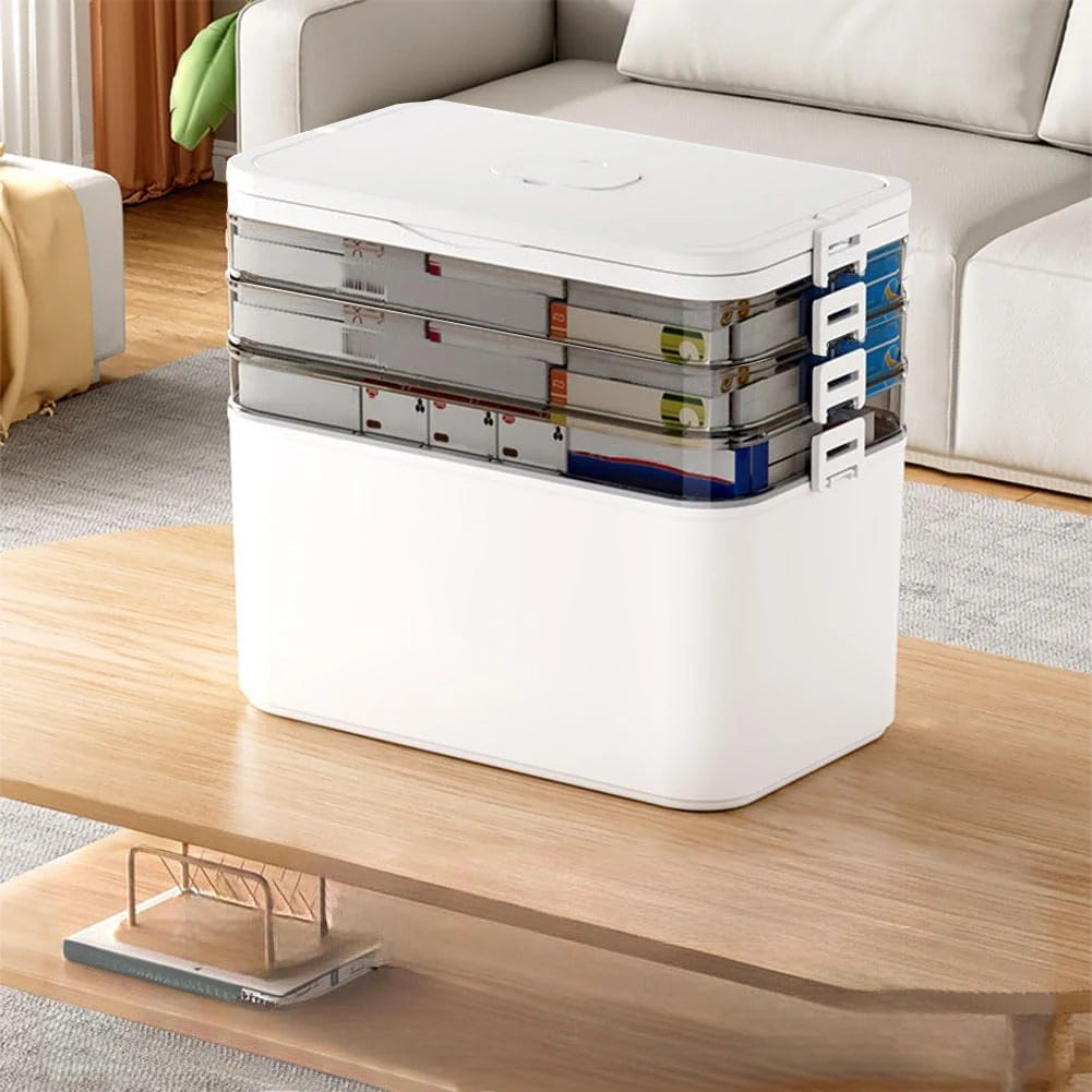 Large Capacity Multi-Layer Medicine Organizer and Usage Guide - Durable Waterproof Pill Box with Pill Storage Compartment, Suitable for Home and Travel Storage, Can Be Placed under the Bed, Easy to Carry, Ideal for Outdoor Tr