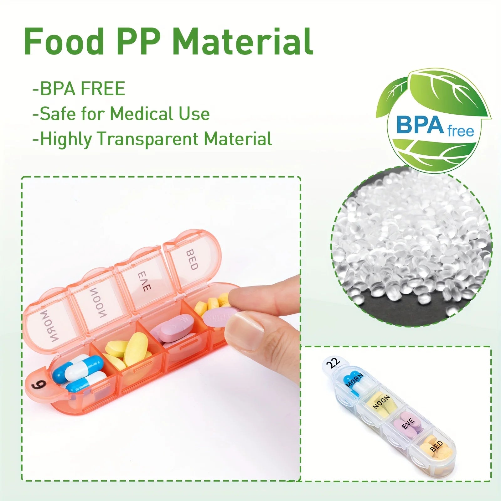 30 Day Pill Box Organizer Am Pm With 32 Large Compartments for Each Day Portable Travel Pill Container for Vitamins and Medicine