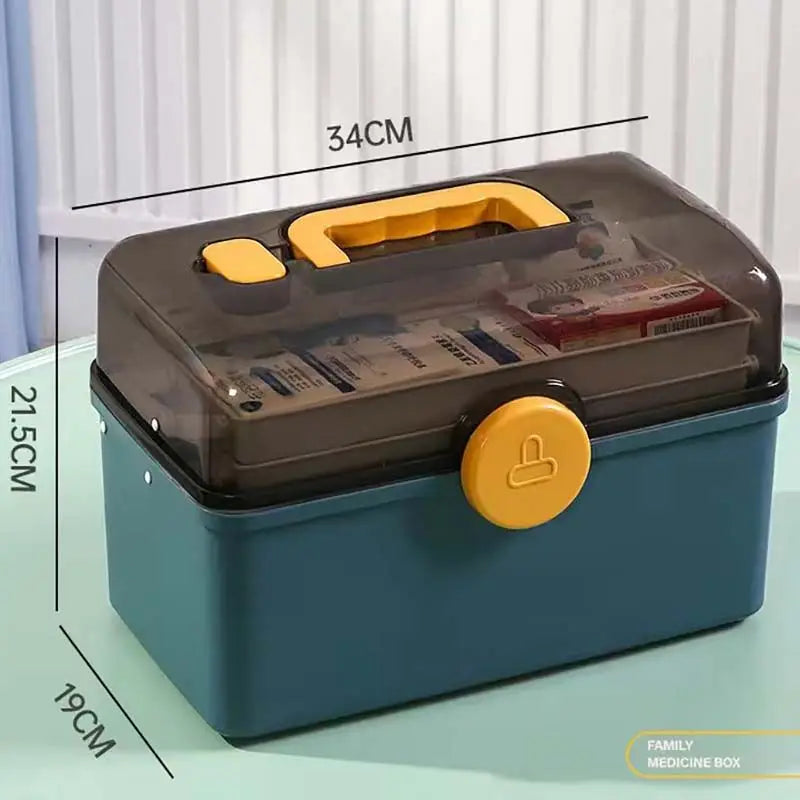3 Layers Large Capacity Family Medicine Organizer Storage Box Portable First Aid Kit Container Emergency Pharmacy Pill Box
