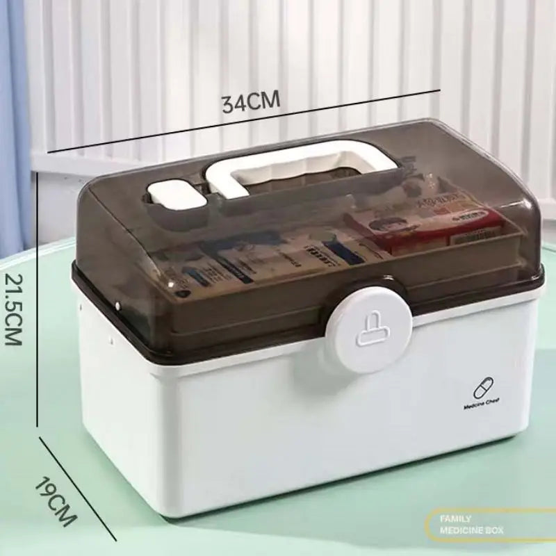 3 Layers Large Capacity Family Medicine Organizer Storage Box Portable First Aid Kit Container Emergency Pharmacy Pill Box