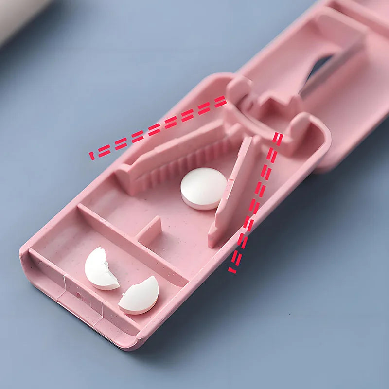 1PCS Mini Plastic cutter pills medicine Portable Pill Case Storage Box Dispenser Handy Drug Slicer Essential Health Tool FYQ011