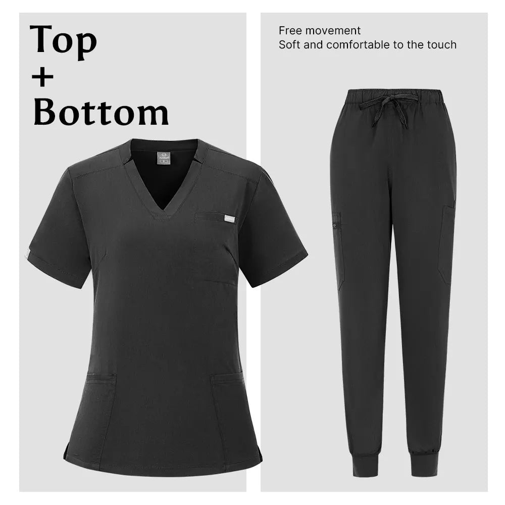 Wholesale High Quality Elastic Medical Scrub Set Surgical Work Wear Hospital Doctor Nurse Uniform Operating Room ClinicalClothes