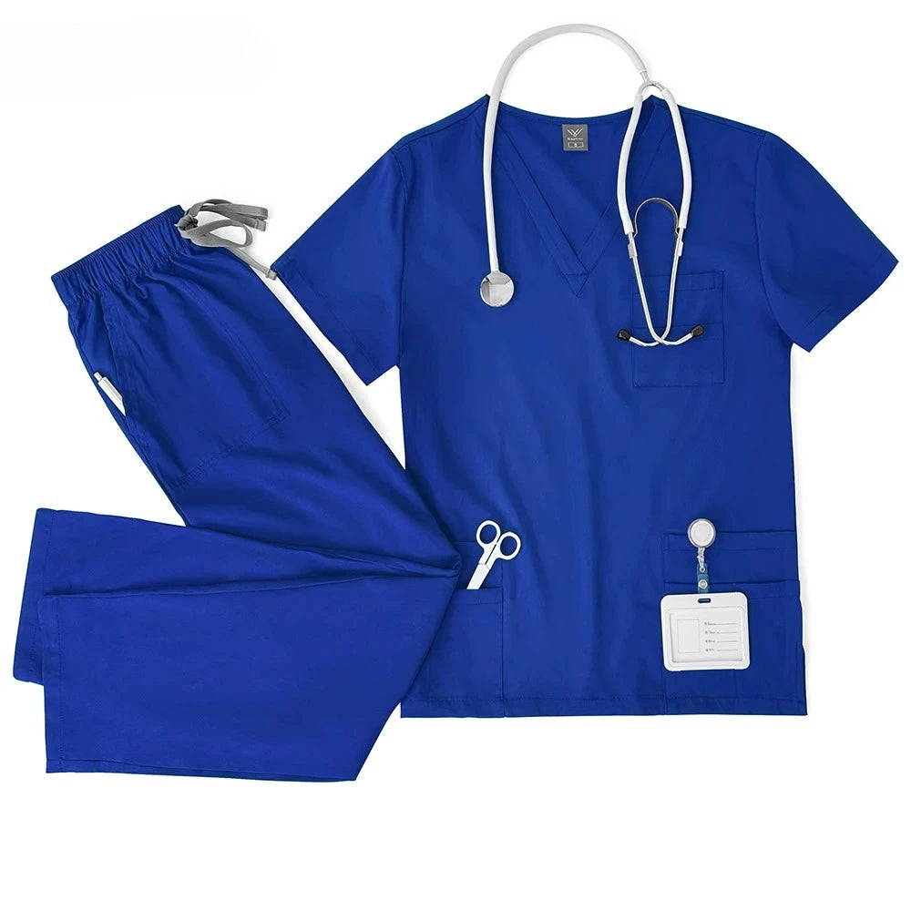 Unisex Medical Uniforms Men Women Nursing Clothes Lab Beauty Costume Nurse Scrubs Set Doctor Dentist Workwear Clinical Top 2026