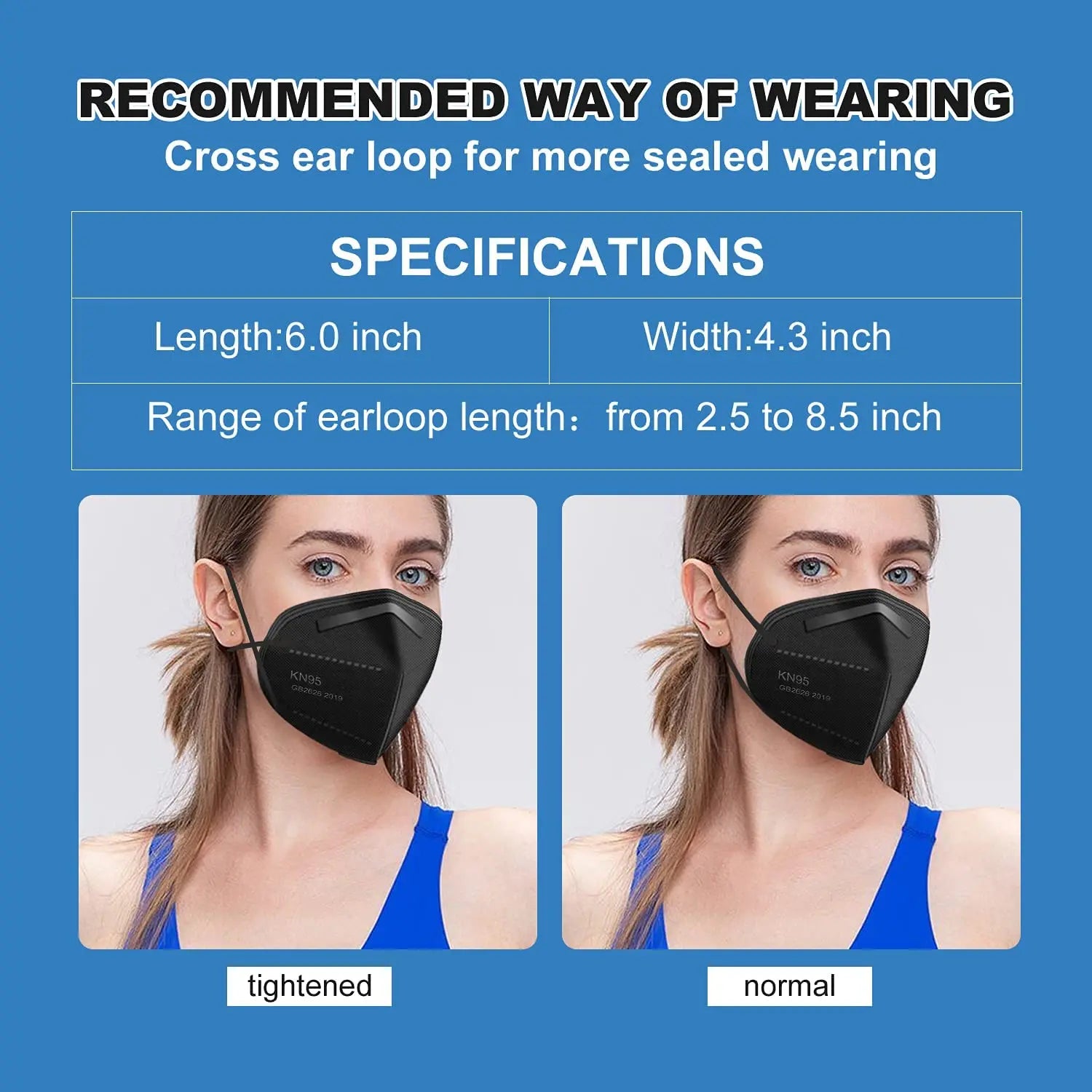 KN95 Face Masks 60 Pcs, 5-Layer Cup Design, 95% Filter Efficiency for Home & Work