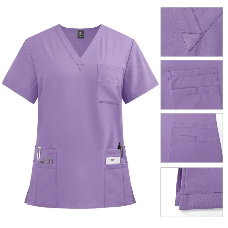 Unisex Medical Uniforms Men Women Nursing Clothes Beauty Costume Nurse Scrubs Sets Doctor Dentist Workwear Clinical Tops Pants